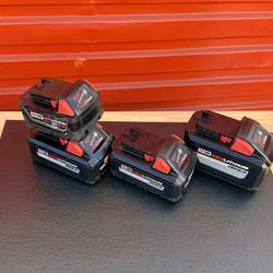 Milwaukee M18 Batteries – 2x 8.0Ah, 12.0Ah & 5.0Ah