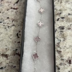 925 Silver Four Leaf Clover Bracelet 