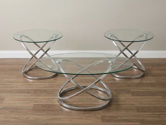 Modern 3-Piece Glass Table Set