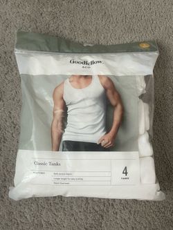 Target Men’s 4 Pack White Tank Tops Size Small
