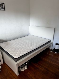 Full size bed frame and mattress