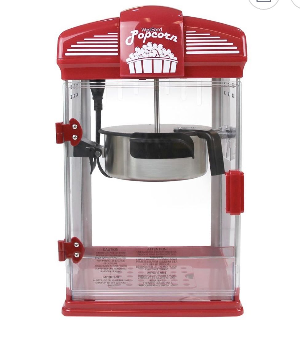 West Bend Stir Crazy Movie Theater Popcorn Popper, Gourmet Popcorn Maker Machine