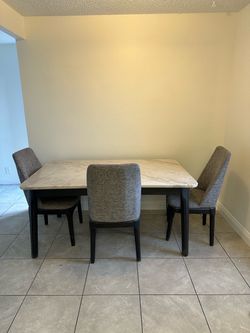 Beautiful marble dining table with  3chairs