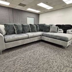 🎄💥Brand New Black/Grey L Shape Sectional Sofa ● Pay After Delivery 🚚