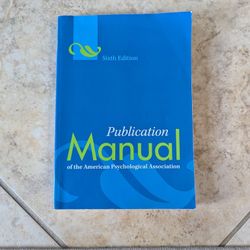 Publication Manual Of The American Psychological Association 