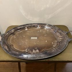Vintage Silver Copper Serving Tray