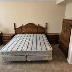 Cal King Solid Oak Bedroom Set 