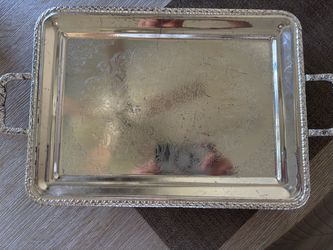 Silver-Plated Serving Tray with Handles