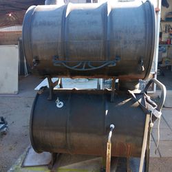 Double Barrel Drum BBQ Smoker Grill