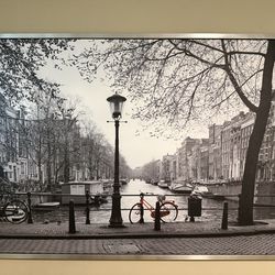 Wall Art: Amsterdam with Red Bicycle