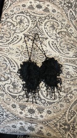 Black Lace Novelty Purse with Beaded Fringe