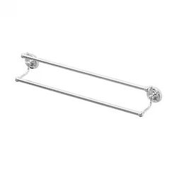 allen + roth Designer 2 24-in Chrome Wall Mount Double Hand Towel Bar