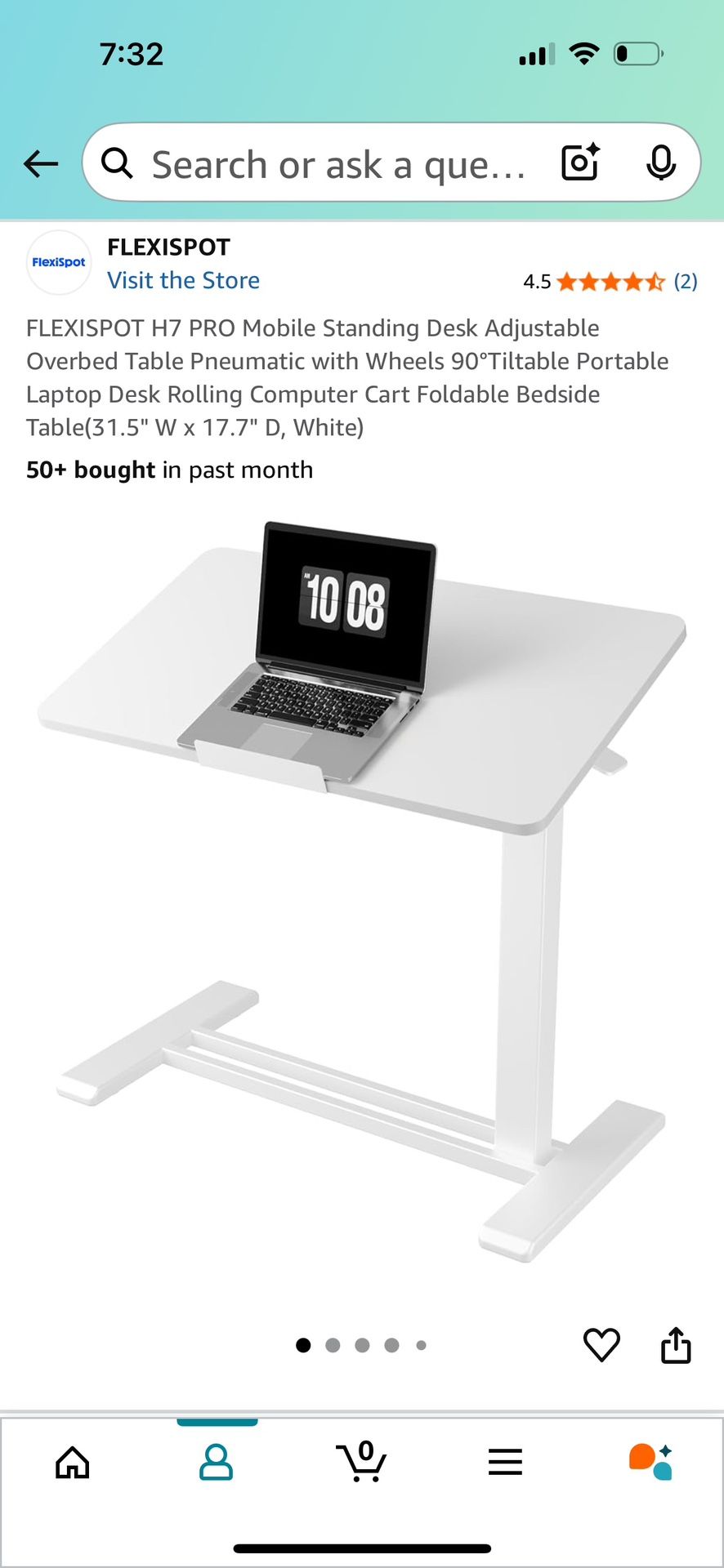 BRAND NEW FlexiSpot overbed table, h7 pro
