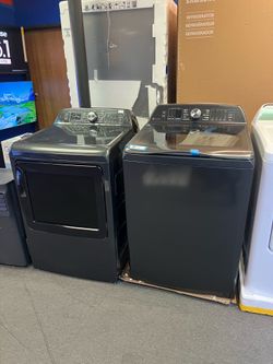 GE PROFILE BLACK WASHER AND DRYER