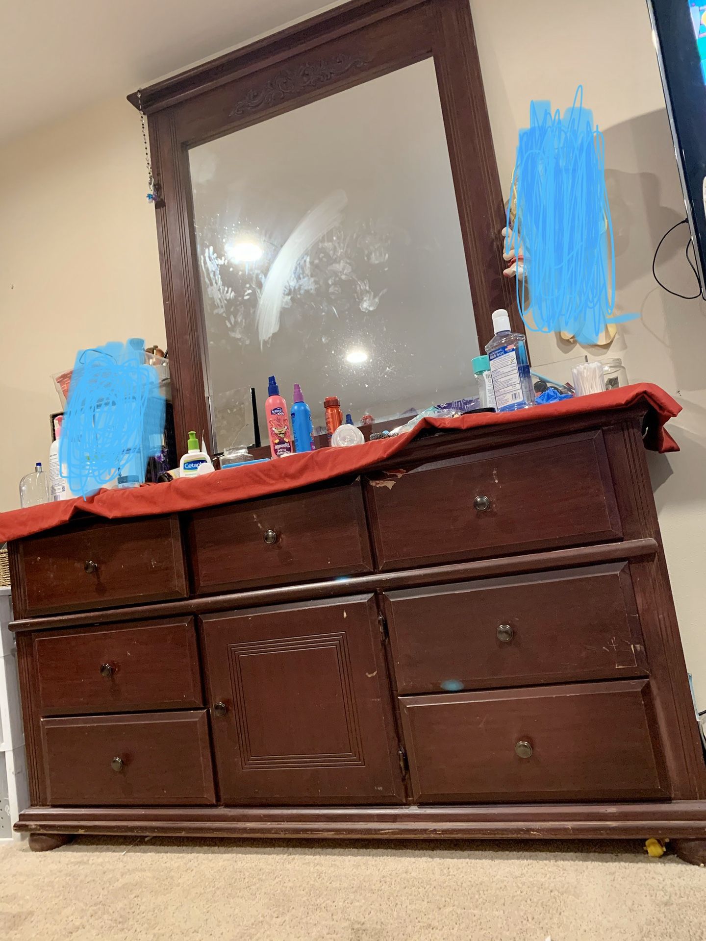 Dresser with mirror