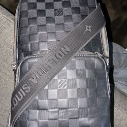 Louis Vuitton Avenue Sling Bag Blue Dark Damier Infini Leather