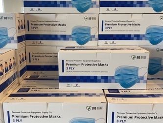 50 Pack 3-PLY Bio Defense Blue Face Mask