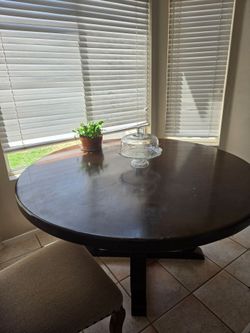 Round wood table and 4 chairs