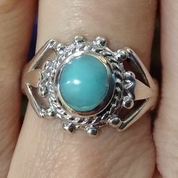 Super Nice Genuine Turquoise Solid Sterling Silver Ring! 💍💙