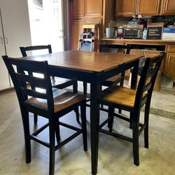 Dining Table Counter Height With 4 Chairs 
