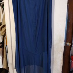 Blue Skirt With Sheer On The Bottom 