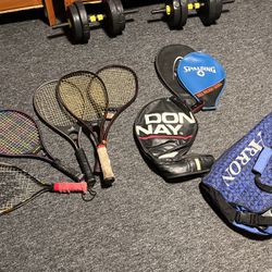 Tennis rackets and bags + 1 racket ball racket 