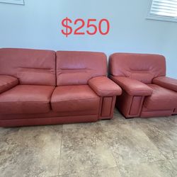 Leather Sofa/Loveseat & Single Seat 