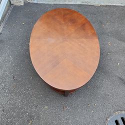 Oval Brown Wood Coffee Table