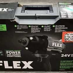 Flex 24V Brushless 1/2” High Torque Impact Wrench W/ 6 Amp Stacked Battery & Charger Brand New 