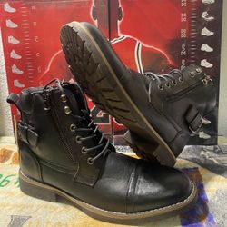 Vostey Black Casual Boots Motorcycle 