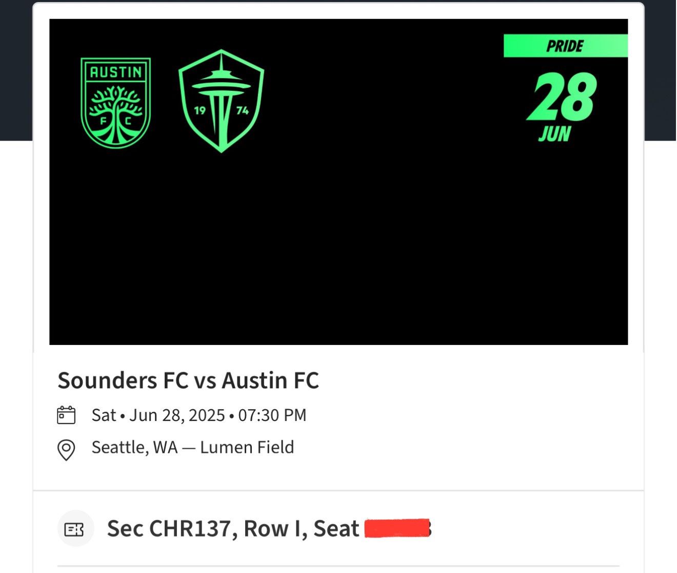 Two Tix Under Face Value Parking Included! Sounders vs Austin