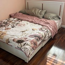 For Sale: IKEA MALM Bed Frame (White, Queen Size)