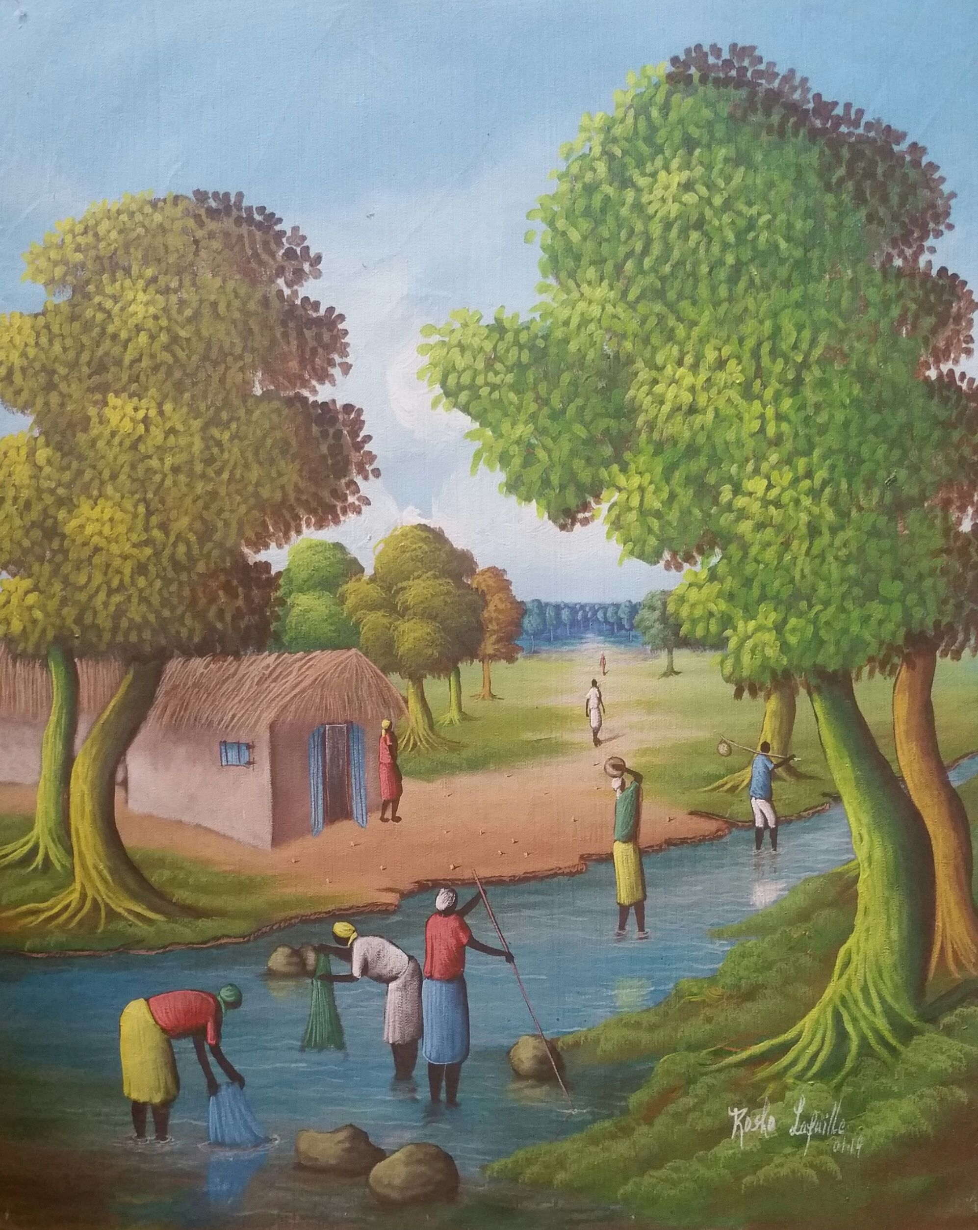 Lafaille painting-HAITI-HAITIAN Art .Very good condition