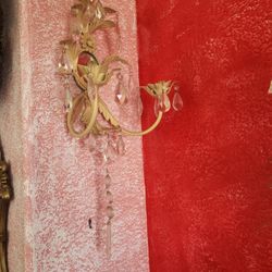 Iron & Glass Wall Mounted Candle Stick Holder 