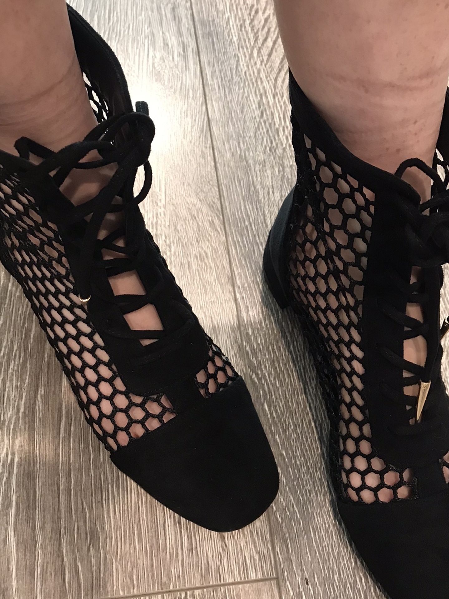 New Suede Fishnet Boots