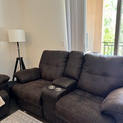 Dark brown recliner couch