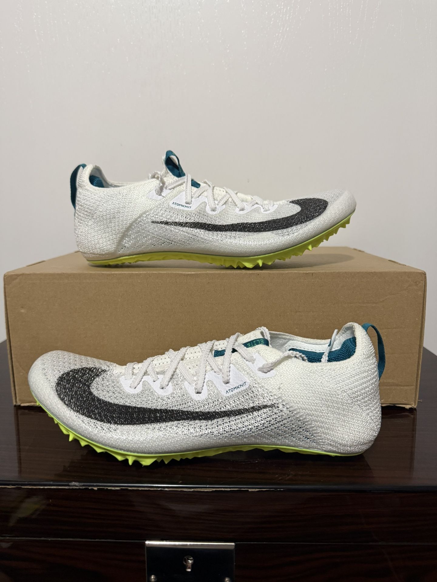 Nike Zoom Superfly Elite 2 FK White Green Spikes Mens Size 6.5 FZ9662-100 Track