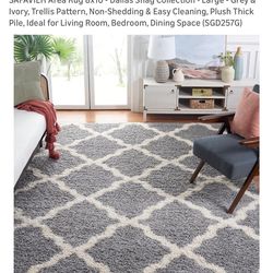 Area Rug-Grey and White