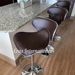 New 3 Brown Bar Stools 
