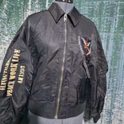 AK SERIES FLYING TIGERS PEACE WORK LIGE BOMBER JACKET. SMALL SIZE # Y