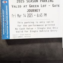 Houston Rodeo Journey Green Lot Parking Pass