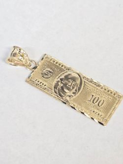 10kt Gold "$100" Bill Charm