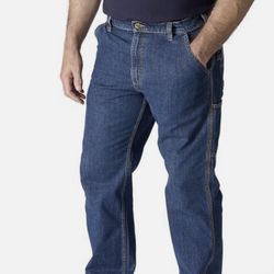 Carhartt Flame-Resistant Loose Straight Denim Jeans Blue 5-Pocket Cargo 40x30