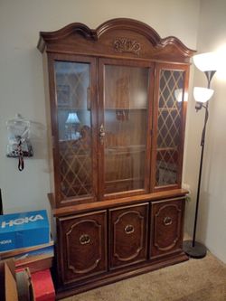 Wood and Glass Hutch