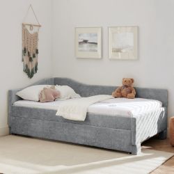 Vanna Twin Size Daybed with Curved Backrest, Trundle and USB Port
