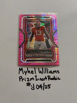 Mykel Williams San Francisco 49ers DE Prizm Short Print Insert Rookie Card. #’d 04/25.