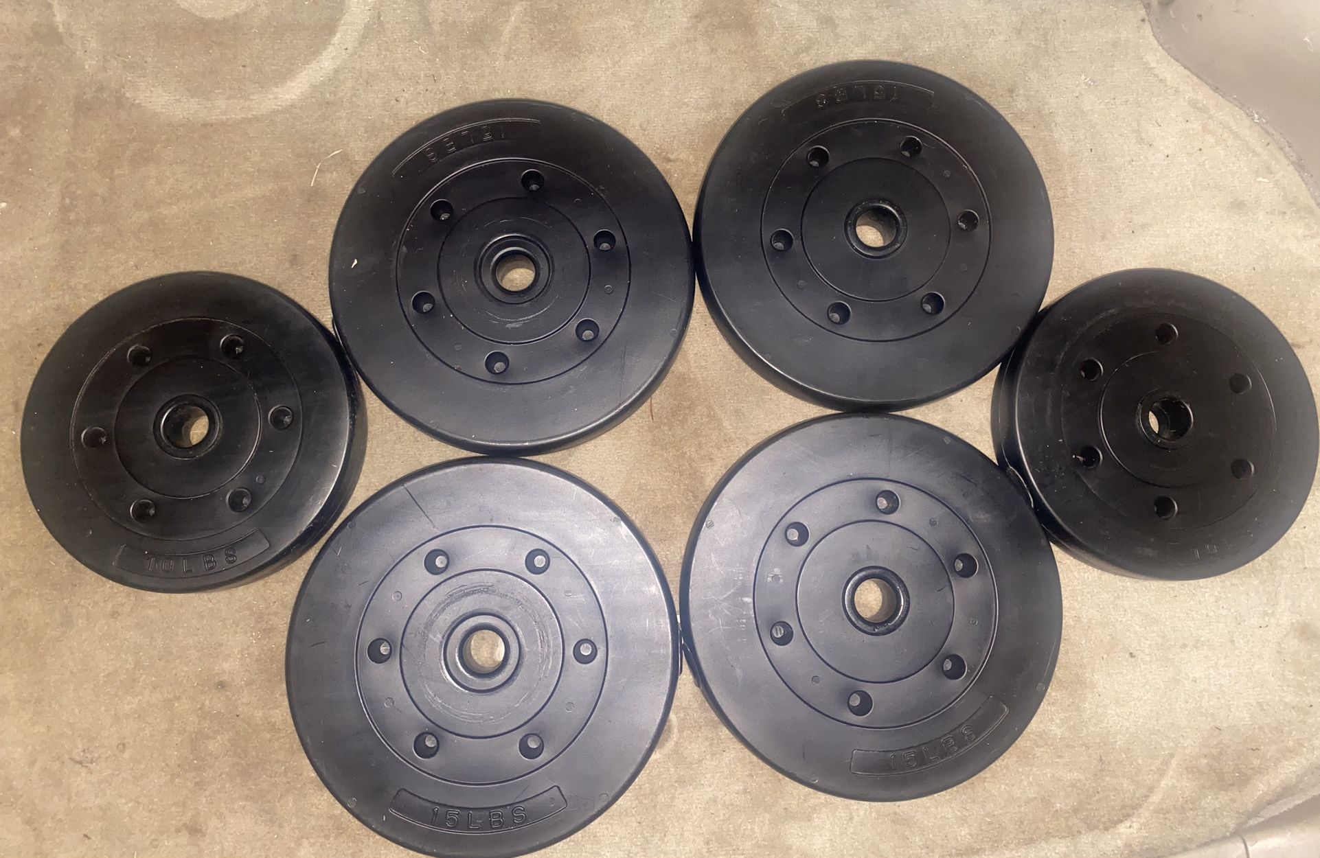 Weider Polyvinyl Barbell Plates 70 Lbs Total 
