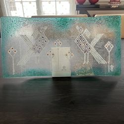 Elegant Hand-Painted Crystal Tray - Perfect for Your Tables and Gatherings (18 x 9.5 inches)
