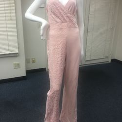 Venus Sleeveless Lace Jumper - Pink, Medium 