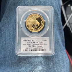 2019 W $100 SP70DMPL Liberty Gold Piece